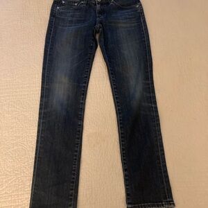 Ag Adriano Goldschmied Blue Straight Leg Jeans Stevie Ankle